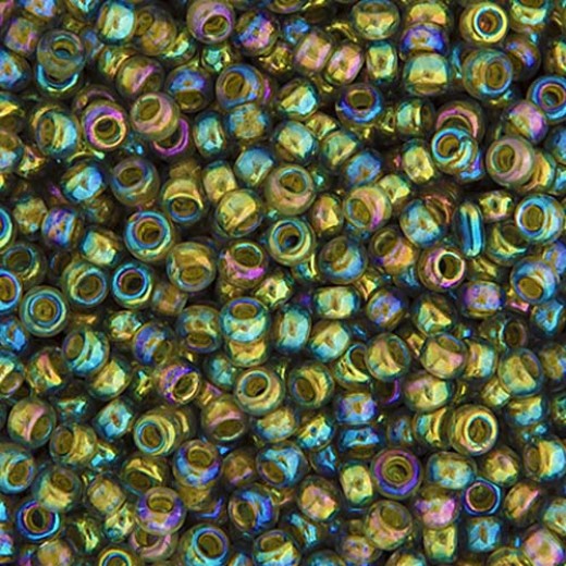 Bulk Bag Olivine Chartreuse Lined AB Miyuki 11/0 Seed Beads, 250g, Colour 0361