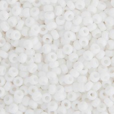 Bulk Bag Chalk White Opaque Matte Miyuki 11/0 Seed Beads, 250g, Colour 0402F