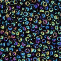 Variegated Iris Metallic Miyuki 11/0 Seed Beads, 250g, Colour 0455