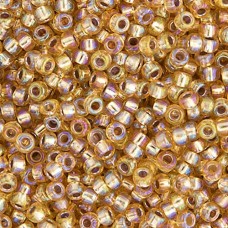 Bulk Bag Gold Silver Lined AB Miyuki 11/0 Seed Beads, 250g, Colour 1003