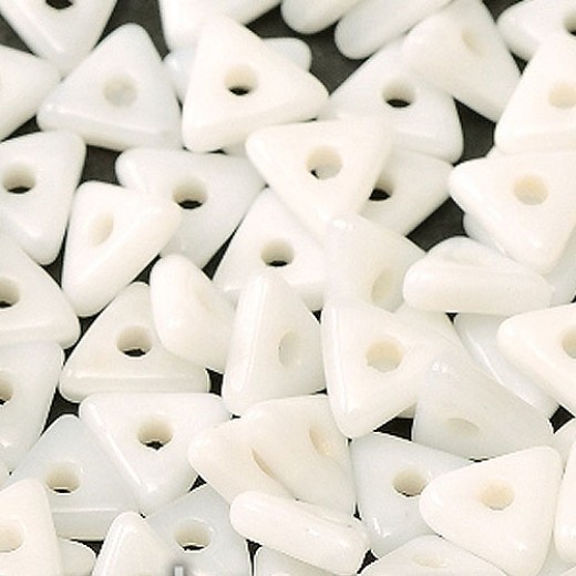 Bulk Bag Tri-bead 4mm Chalk White , 50gm