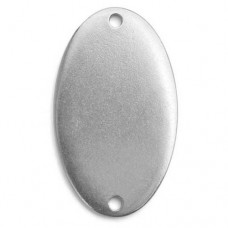 Pewter Oval with Holes, 1 1/2 x 7/8" Blank