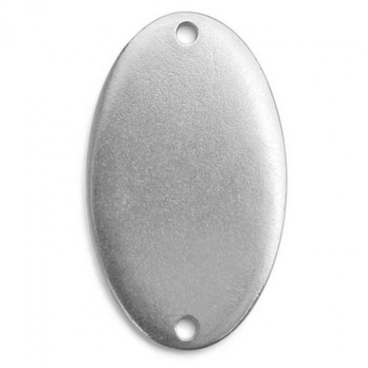 Pewter Oval with Holes, 38 x 22mm Blank