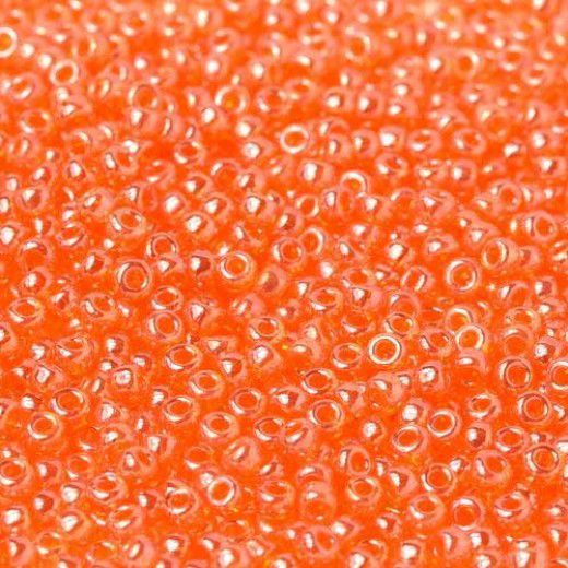 Transparent Orange Luster, Miyuki 11/0 Seed Beads, Colour 0165, 22g Approx.