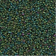 Metallic Malachite Green Iris Miyuki 15/0 Seed Beads, 8.2g, Colour 0468