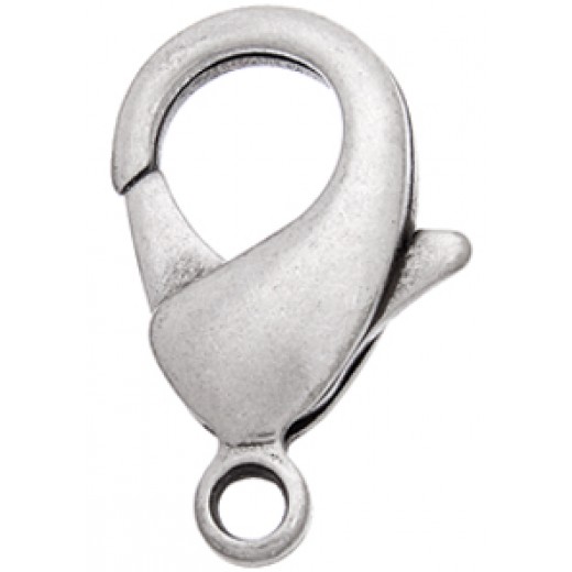 18mm Antique Silver Lobster Clasps, Pack of 5