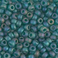 Matte Transparent Emerald AB Miyuki size 6/0 Colour  0147FR, 20g approx.