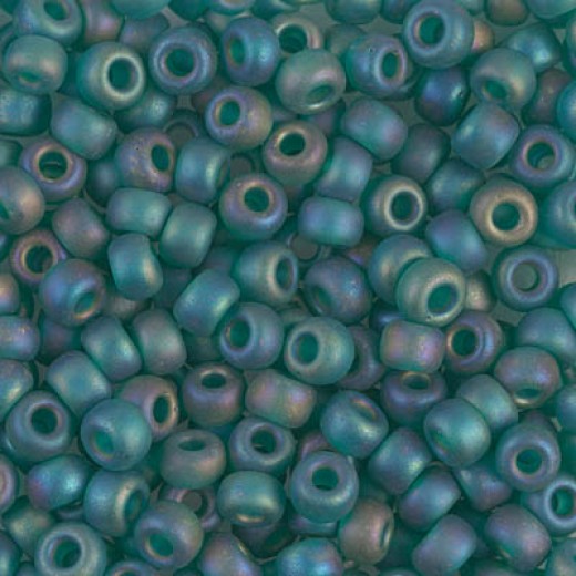 Matte Transparent Emerald AB Miyuki size 6/0 Colour  0147FR, 20g approx.