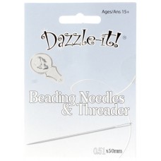 Dazzle-It Beading Needle Set  Needles/Threader Folding Card