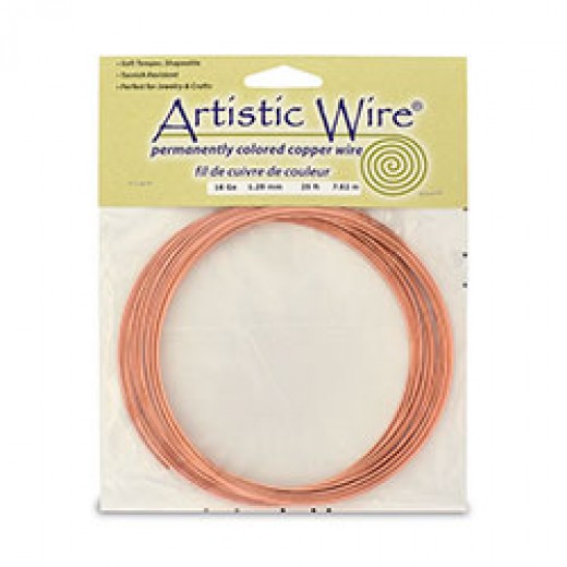 Natural Colour, 25ft (7.6m) 16ga 1.3mm Artistic Wire