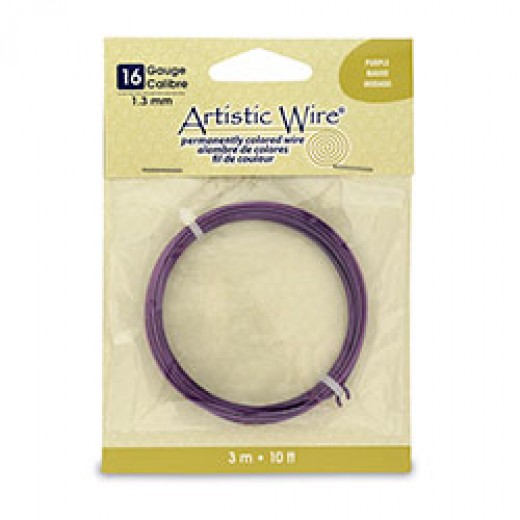 Purple Colour, 25ft (3m) 16ga 1.29mm Artistic Wire