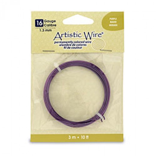 Purple Colour, 10ft (3m) 16ga 1.3mm Artistic Wire