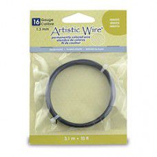 Hematite Colour, 10ft (3m) 16ga 1.3mm Silver Plated Artistic Wire