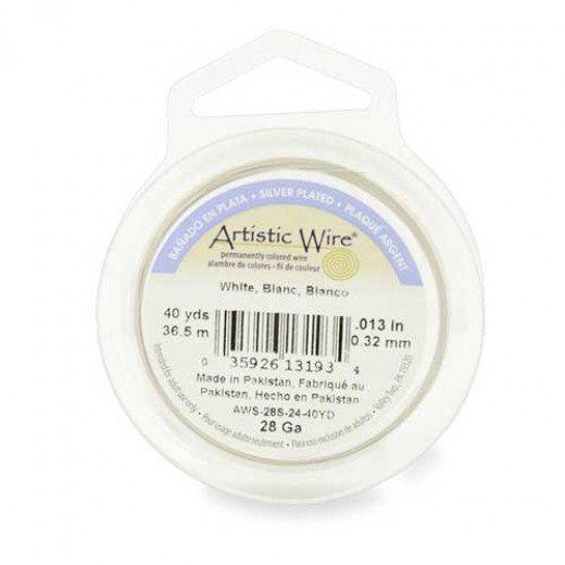 White  28ga copper wire, 36.5m reel