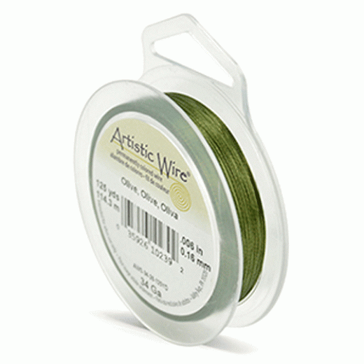 Olive 34ga Artistic Wire,  125YD