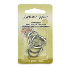 Artistic Wire Wrapper, Curved, Hematite Color, 6 pc