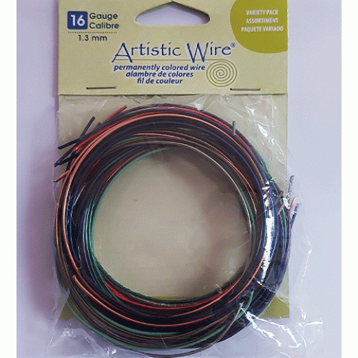 Artistic Wire Variety Pack, 1.3mm, 16 Gauge Copper Wire, AWP-VP-100-16