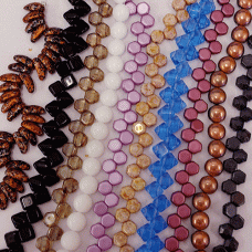 2-Hole Bead Mix, 10 strands mix of Honeycombs, Chillis, Candy & Silky beads