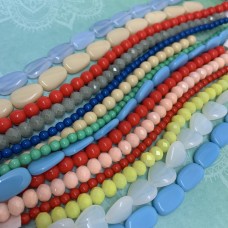 Opaque Bead Bundle, Mix of 14 Strands