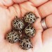One Off Wonders - Heavy Weight Hollow Flower Bead Connectors with 2 Loops, Antique Gold, pack of 5