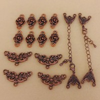 One Off Wonder Bundle of Antique Copper Mixed Connectors with Pretty Details
