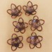 One Off Wonder Antique Copper Large Flower Bead Frames, 27mm, Pack of 6
