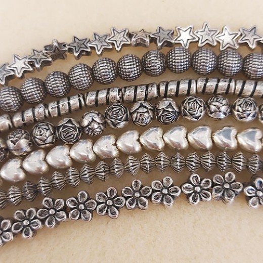 Super Sterling Silver Plated Spacer Strands, 7 strands