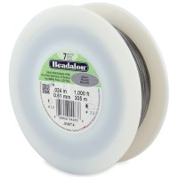 Bright, 0.24 inch, Bulk 1000ft Reel 7 Strand Beadalon Beading Wire, JW06T-8