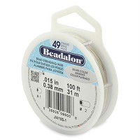 Beadalon JW10S-1 49 Strand Wire, Silver Colour, 0.15, 100ft Reel 