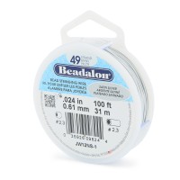 Beadalon JW12NS-1 49 Strand Wire, Satin Silver, 0.24, 100ft Reel