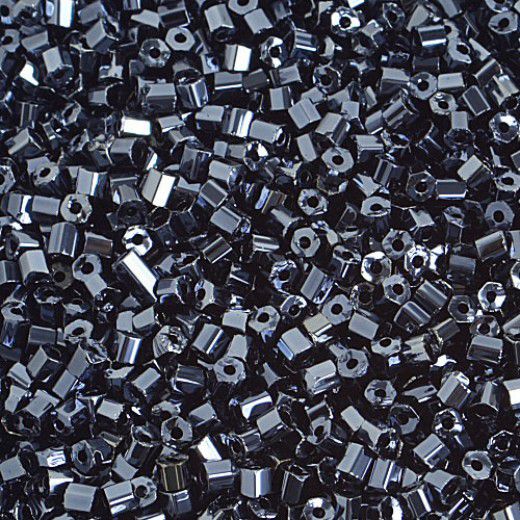 Gunmetal 2-cut size 10/0 seed beads, approx. 20g