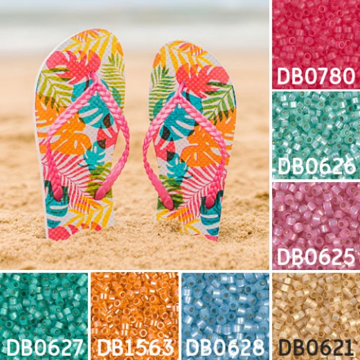 Flip Flops colour inspiration Miyuki Delica bead collection - Miyuki 11/0 Delica Beads