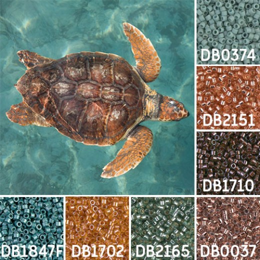 Turtles colour inspiration Miyuki Delica bead collection - Miyuki 11/0 Delica Beads