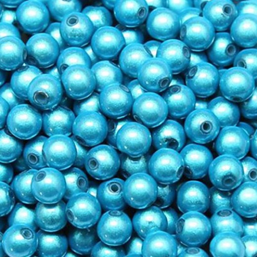 4mm Aqua Miracle Beads, Pack of 50