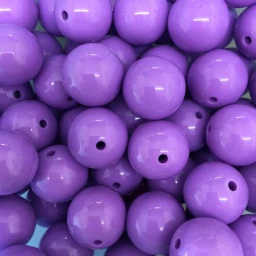 20mm Acrylic Large Hole Beads, Purple, Pack of 10