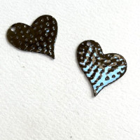Heart Charms, Black, 32 x 26mm, Pack of 5
