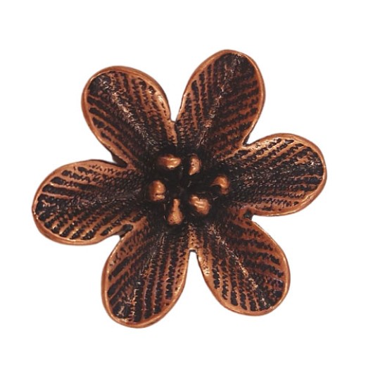 Large Flower Pendant, Copper Colour, 27 x 31mm