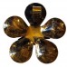 Large Antique Gold Flower Pendant with 5 Patterned Petals and Stamens