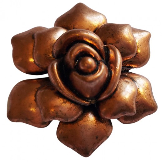 Large Rose Pendant  Antique Copper colour