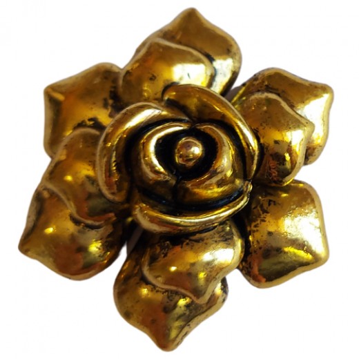 Large Rose Pendant  Antique Gold colour