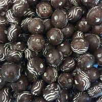 Oval Round Clay Beads, Brown, Pack of 10