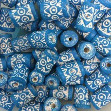 Medium Clay Tube Beads, Aqua, Pack of 10