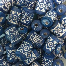 Medium Clay Tube Beads, Dark Blue, Pack of 10