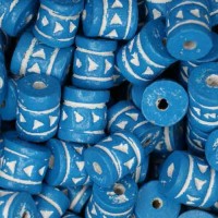 Medium Clay Tube Beads, Aqua, Pack of 10