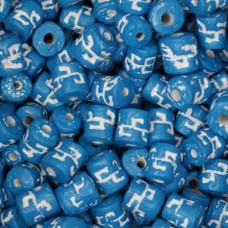 6 x8mm Small Tube Clay Beads, Aqua, Pack of 20