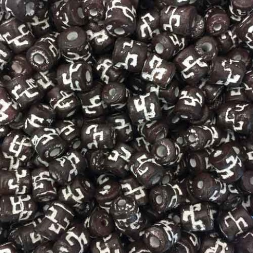 6 x 8mm Brown matt ceramic Tube Beads, 250 Grams 