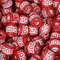 Medium Clay Tube Beads, Red, Pack of 10