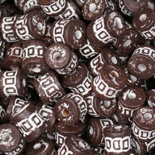 Medium Clay Tube Beads, Brown, Bulk Bag Approx. 250g