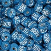 Medium Clay Tube Beads, Aqua, Pack of 10