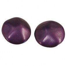 Glass Icy Stone Purple Metallic 20mm Coin, Pack of 2